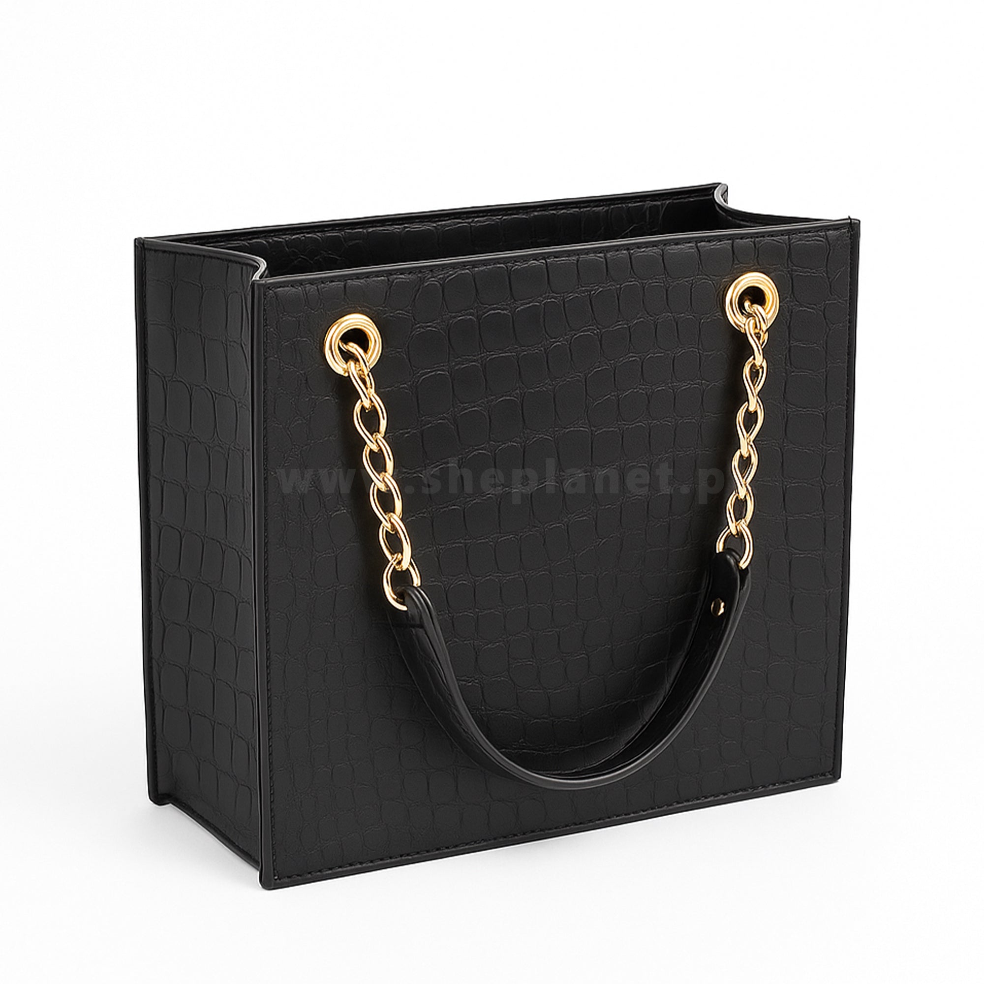 Croco Tote Black