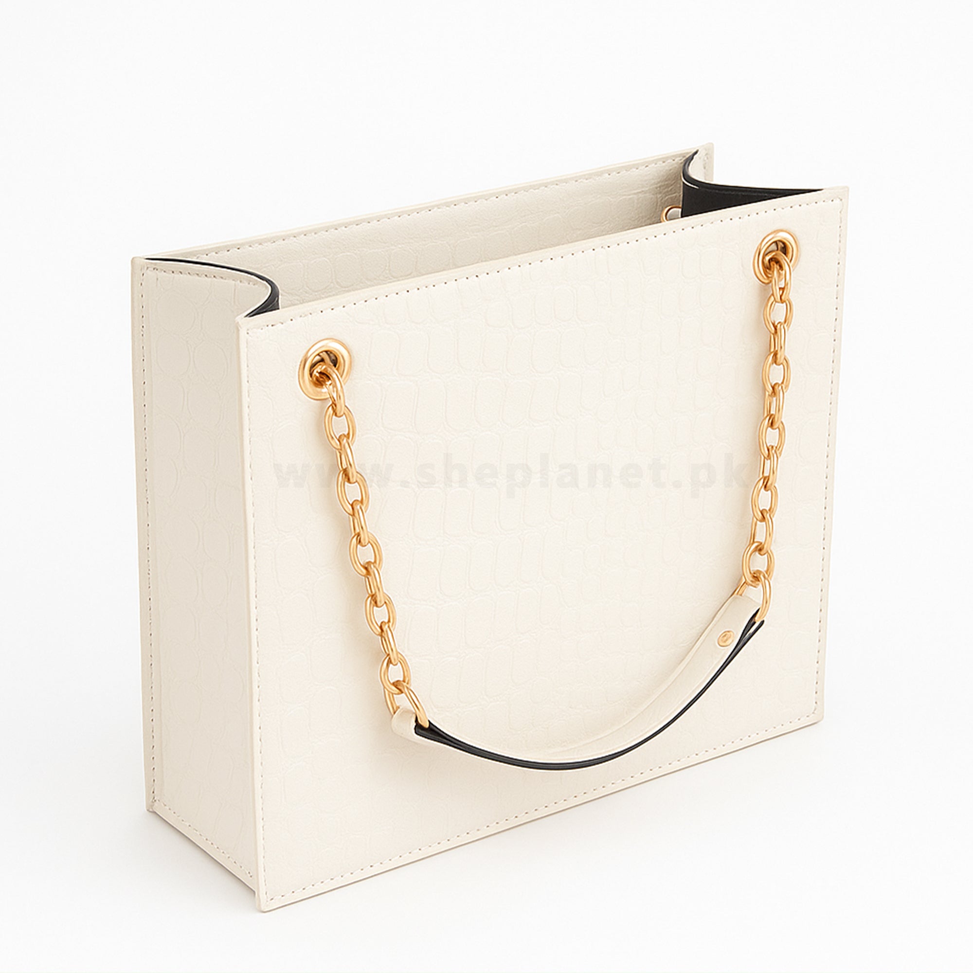 Croco Tote White